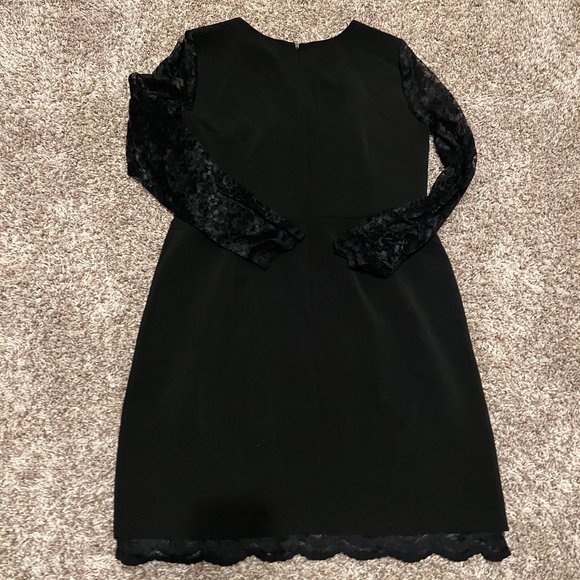 Ivy & Blu Women's Elegant Floral Lace Sleeves Pencil Dress -Black size 16 - Picture 5 of 15